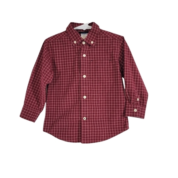 Gymboree Boys Red Plaid Long-Sleeve Button Shirt 2T - Picture 1 of 5